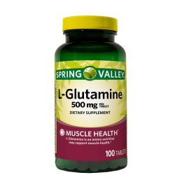 Spring Valley L-Glutamine Tablets Dietary Supplements, 500 mg, 100 Count