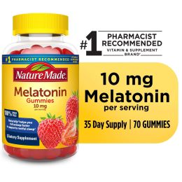 Nature Made Melatonin 10mg Per Serving Gummies;  Dietary Supplement;  70 Count