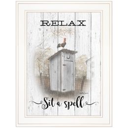 "Relax-Sit a Spell" By Billy Jacobs, Ready to Hang Framed Print, White Frame