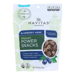 Navitas Naturals Snacks - Organic - Power - Blueberry Hemp - Gluten Free - 8 oz - case of 12