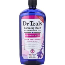 Dr. Teal's by Dr. Teal's Foaming Bath with Pure Epsom Salt Menstrual Relief with Herbal Plant Complex & Essential Oils --1000ml/34oz