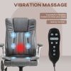 HOMCOM High Back Vibration Massage Office Chair, Leathaire Heated Computer Chair with Flip-up Armrest, Swivel Wheels & Adjustable Height, Gray