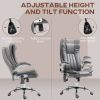 HOMCOM High Back Vibration Massage Office Chair, Leathaire Heated Computer Chair with Flip-up Armrest, Swivel Wheels & Adjustable Height, Gray