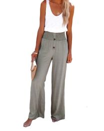 Cotton Line Wide Leg Yoga Pants For Women (Color: Gray, size: L)