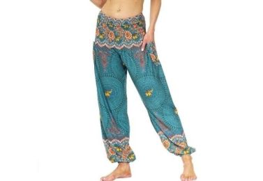 Harem Waist Yoga Beach Pants (Color: Blue, size: One Size)