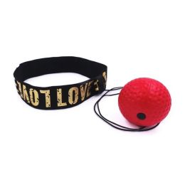 Boxing Speed Ball; Head-mounted PU Punch Ball MMA Sanda Training; Hand Eye Reaction; Home Sandbag Muay; Thai Boxer Fitness Equipment (material: PU, Color: Red)