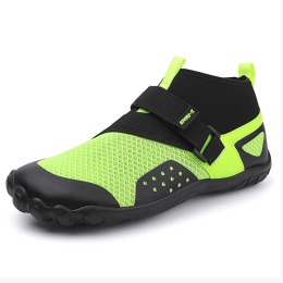 New middle help fitness sneakers outdoor beach swimming shoes couple leisure cycling shoes (Color: Black Green, size: 36)