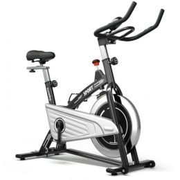 Indoor Gym Exercise Cycling Bike Smooth Belt Drive (type: Professional Exercise Bikes, Color: Black & Silver)