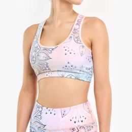Women's Padded Sports Bra Fitness Workout Running Shirts Yoga Bra Athletic Tops (Color: Pink, size: XL)