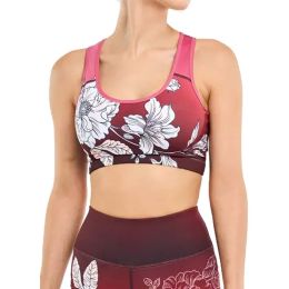 Women's Padded Sports Bra Fitness Workout Running Shirts Yoga Bra Athletic Tops (Color: Cherry blossom powder, size: XL)