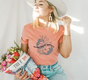 Mental Health Matters T-shirt, Inspirational Shirt, Abortion Gift, Motivational Top, Positive Gift, Awareness Shirt, Women Empowerment Shirt (size: large)