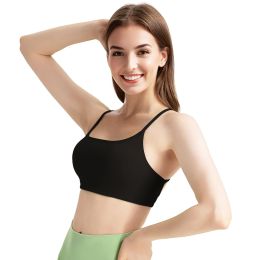 1Pc/3Pcs Women Cross Back Sport Bras Padded Strappy Crop Open Back Low Impact Bras Sexy Fitness Tank Tops (Color: 2PcBlack+1PcWhite, size: XL)
