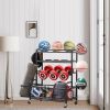 Sports Equipment Basketball Organizer with Hooks & Baskets