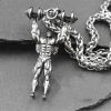 Men's Fitness Dumbbell Muscle Male Pendant Titanium Steel