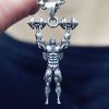 Men's Fitness Dumbbell Muscle Male Pendant Titanium Steel