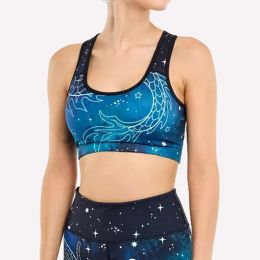 Women's Padded Sports Bra Fitness Workout Running Shirts Yoga Bra Athletic Tops (Color: Starry Blue, size: XXL)