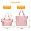 35L Shoulder Travel Duffle Bag Folding Carry On Overnight Weekender Bag with Luggage Sleeve Waterproof Expandable Gym Tote Bag
