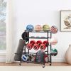 Sports Equipment Basketball Organizer with Hooks & Baskets